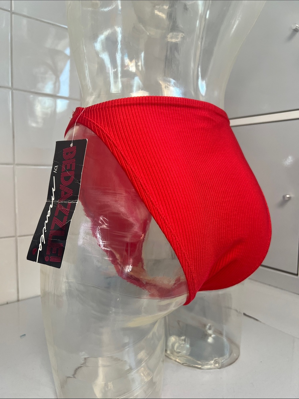 Marika M 80s Ribbed Shiny Spandex High Cut Half-Leotard NWT - Picture 11 of 12